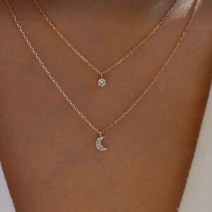 ⚠️Clearance Gold Moon and Star Pendant Necklace